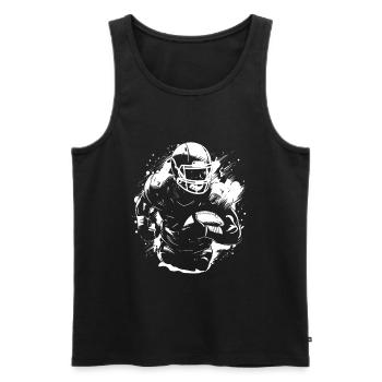 Footballspieler Skizze - Männer Premium Bio Tank Top - Schwarz - Vorne - Michal (187cm)