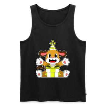 Hund Geburtstag Partyhut - Männer Premium Bio Tank Top - Schwarz - Vorne - AI Model Male 178 light (178cm)