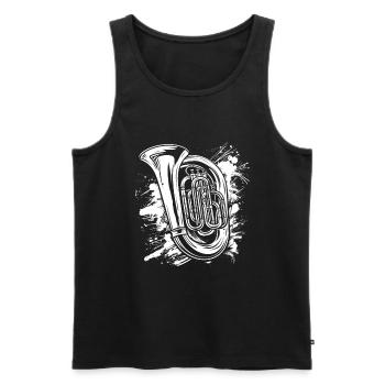 Tuba drôle - Débardeur bio Premium Homme - noir - Devant - Michal (187cm)