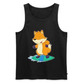 Fox Surfing Surfboard Summer - Men's Premium Organic Tank Top - black - Front - AI Model Male 178 light (178cm)
