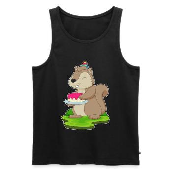 Squirrel Birthday Cake - Men's Premium Organic Tank Top - black - Front - Michal (187cm)