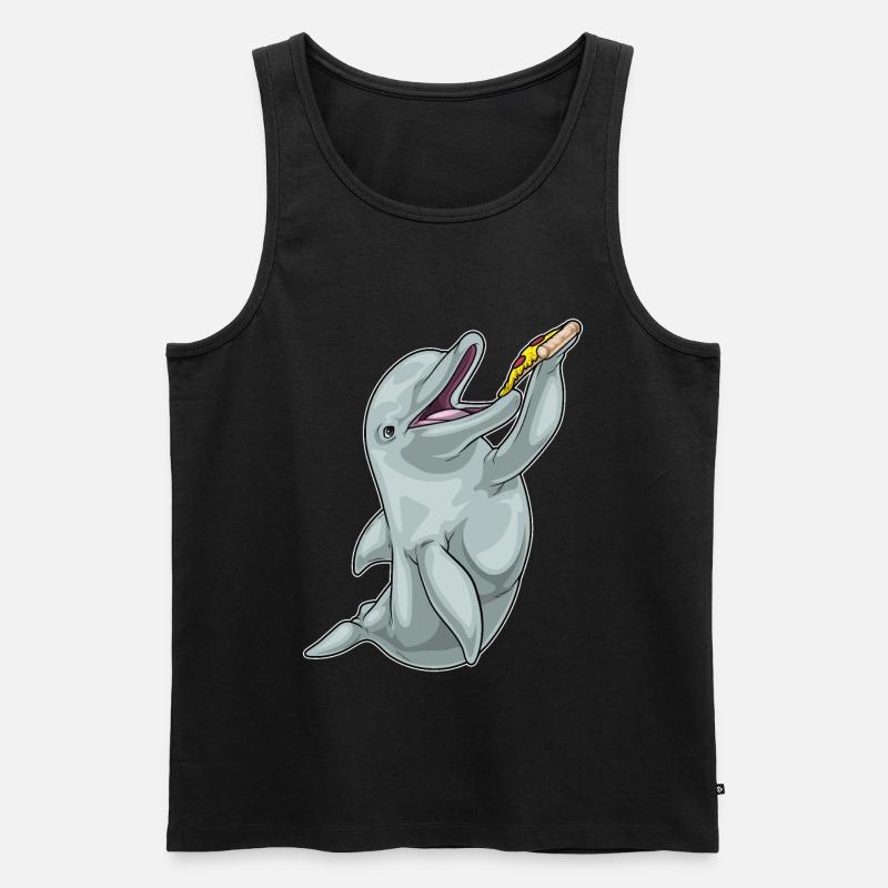 Delfin Pizza - Männer Premium Bio Tank Top - Schwarz
