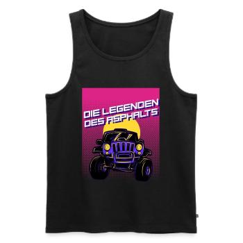 The legends of asphalt - Men's Premium Organic Tank Top - black - Front - AI Model Male 178 light (178cm)