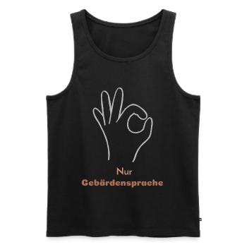 Langue des signes uniquement - Débardeur bio Premium Homme - noir - Devant - AI Model Male 178 light (178cm)