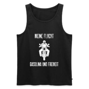 Mon évasion : Gasolina et la liberté - Débardeur bio Premium Homme - noir - Devant - Michal (187cm)