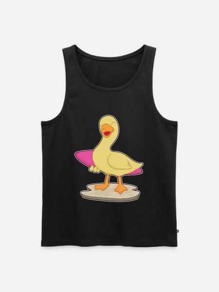 Duck Surfing Surfboard Summer - Men's Premium Organic Tank Top - black