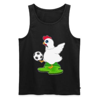 poulet joueur de football - Débardeur bio Premium Homme - noir - Devant - Michal (187cm)