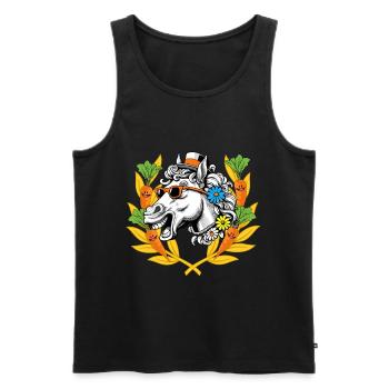 Pferd Pferdekopf Pferde Sieger Siegen Lorbeerkranz - Männer Premium Bio Tank Top - Schwarz - Vorne - AI Model Male 178 light (178cm)