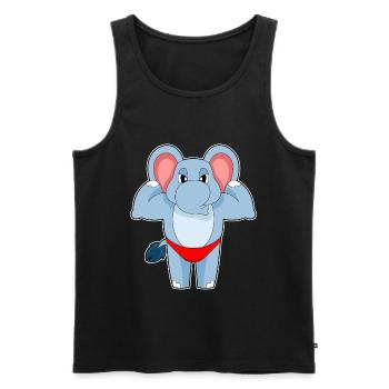 Elephant Bodybuilder Bodybuilding Sport - Men's Premium Organic Tank Top - black - Front - Michal (187cm)