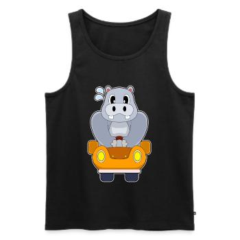 Hippopotamus Car - Men's Premium Organic Tank Top - black - Front - AI Model Male 178 light (178cm)