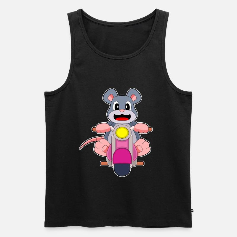Maus Motorrad - Männer Premium Bio Tank Top - Schwarz