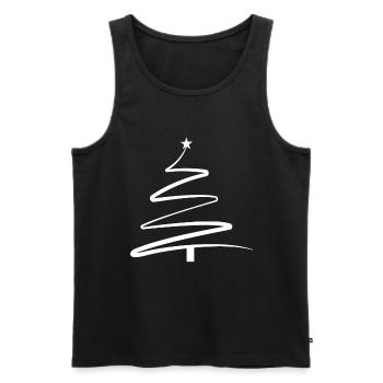 Vintage Weihnachtsbaum Retro Frohe Weihnachten - Männer Premium Bio Tank Top - Schwarz - Vorne - Michal (187cm)