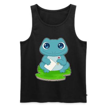 Frosch Schüler Papier Schule - Männer Premium Bio Tank Top - Schwarz - Vorne - Michal (187cm)