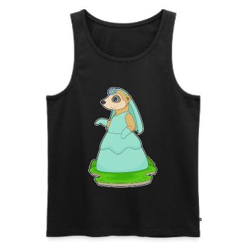 Erdmännchen Braut Schleier Hochzeit - Männer Premium Bio Tank Top - Schwarz - Vorne - AI Model Male 178 light (178cm)