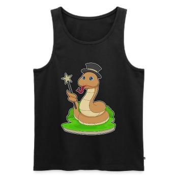 Snake Wizard Wand - Men's Premium Organic Tank Top - black - Front - Michal (187cm)