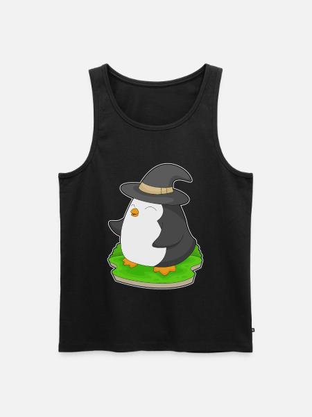 Pingouin Halloween Sorcière - Débardeur bio Premium Homme - noir