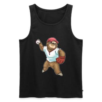 Gant de baseball Sloth - Débardeur bio Premium Homme - noir - Devant - Michal (187cm)