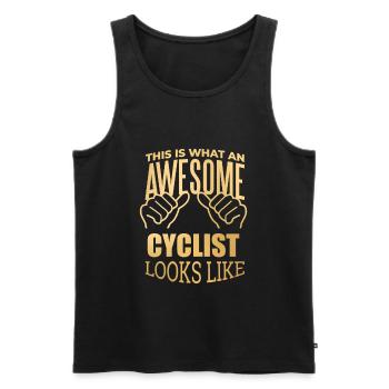 Radfahren - Männer Premium Bio Tank Top - Schwarz - Vorne - AI Model Male 178 light (178cm)