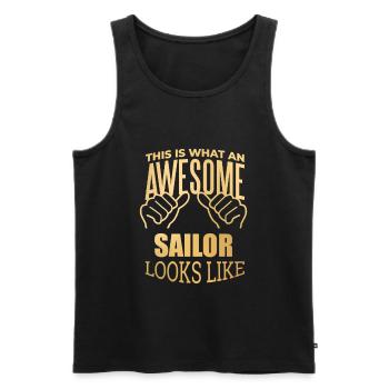 Sailor - Men's Premium Organic Tank Top - black - Front - AI Model Male 178 light (178cm)