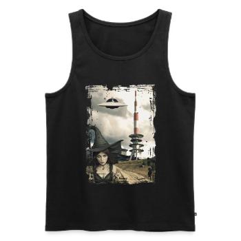 UFO Brocken im Harz - Männer Premium Bio Tank Top - Schwarz - Vorne - AI Model Male 178 light (178cm)