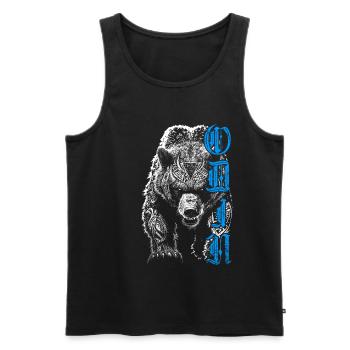 Odin Grizzly Ours Mythologie nordique Nordique - Débardeur bio Premium Homme - noir - Devant - AI Model Male 178 light (178cm)