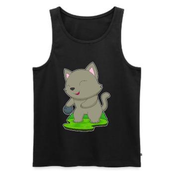 Cat Bowling Bowling Ball - Men's Premium Organic Tank Top - black - Front - Michal (187cm)