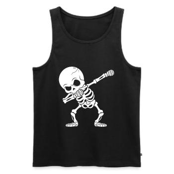 Halloween Dabbing Squelette Drôle Spooky Cadeau - Débardeur bio Premium Homme - noir - Devant - Michal (187cm)