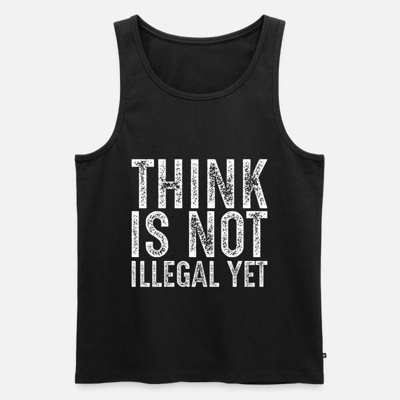 Denken ist noch nicht illegal - Männer Premium Bio Tank Top - Schwarz