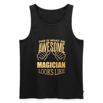 Zauberer - Männer Premium Bio Tank Top - Schwarz - Vorne - AI Model Male 178 light (178cm)
