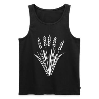 5 ears of grain wheat - Men's Premium Organic Tank Top - black - Front - AI Model Male 178 light (178cm)