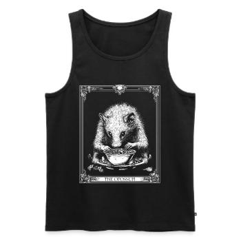 Possum L’Opossum Occulte Tarot Drôle Tarot Carte - Débardeur bio Premium Homme - noir - Devant - Michal (187cm)