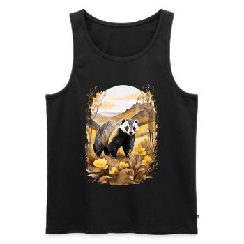 Blaireau à la montagne - Débardeur bio Premium Homme - noir - Devant - Michal (187cm)