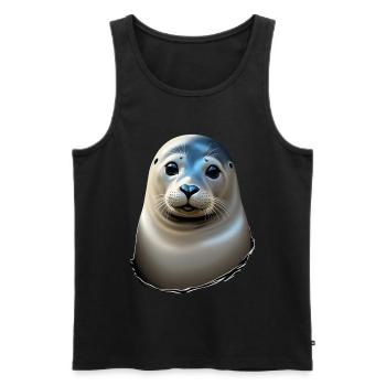 Beautiful seal - Men's Premium Organic Tank Top - black - Front - Michal (187cm)