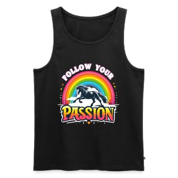 Follow Your Passion Horse Rider - Men's Premium Organic Tank Top - black - Front - AI Model Male 178 light (178cm)