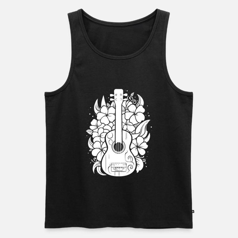Cartoon Ukulele - Männer Premium Bio Tank Top - Schwarz