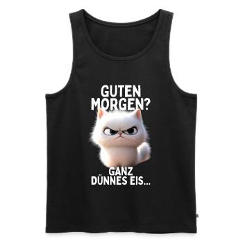 Bonjour glace très mince matin chats - Débardeur bio Premium Homme - noir - Devant - Michal (187cm)