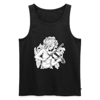 Dessin de fille de violon - Débardeur bio Premium Homme - noir - Devant - Michal (187cm)