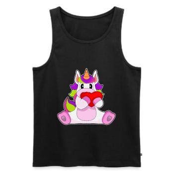 Unicorn Heart - Men's Premium Organic Tank Top - black - Front - Michal (187cm)