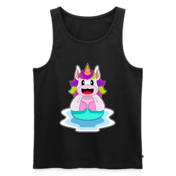 Licorne Natation Anneau De Natation Été - Débardeur bio Premium Homme - noir - Devant - Michal (187cm)