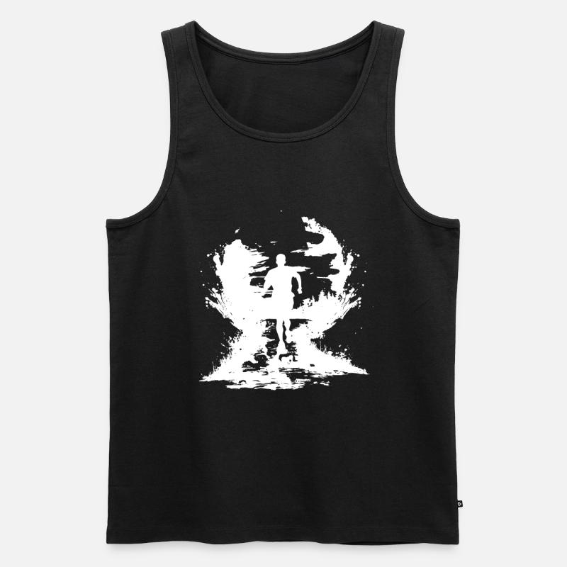 Marathon Junge Zeichnung - Männer Premium Bio Tank Top - Schwarz