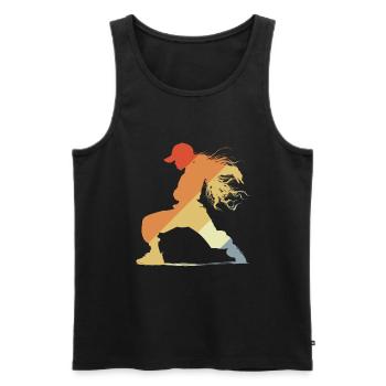 Vintage B-Girl - Männer Premium Bio Tank Top - Schwarz - Vorne - Michal (187cm)