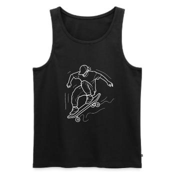 Skateboarding Boy Line Art - Men's Premium Organic Tank Top - black - Front - AI Model Male 178 light (178cm)