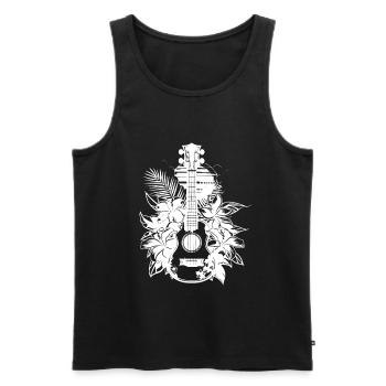 Ukulele-Comic - Männer Premium Bio Tank Top - Schwarz - Vorne - AI Model Male 178 light (178cm)