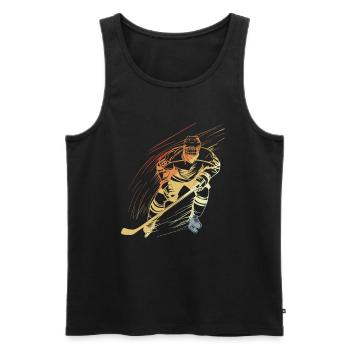 hockey player vintage look - Men's Premium Organic Tank Top - black - Front - Michal (187cm)