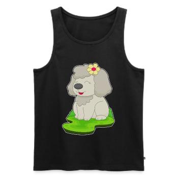 Hund Blume - Männer Premium Bio Tank Top - Schwarz - Vorne - Michal (187cm)