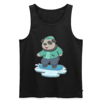 Dog Snowboarder Snowboard - Men's Premium Organic Tank Top - black - Front - Michal (187cm)
