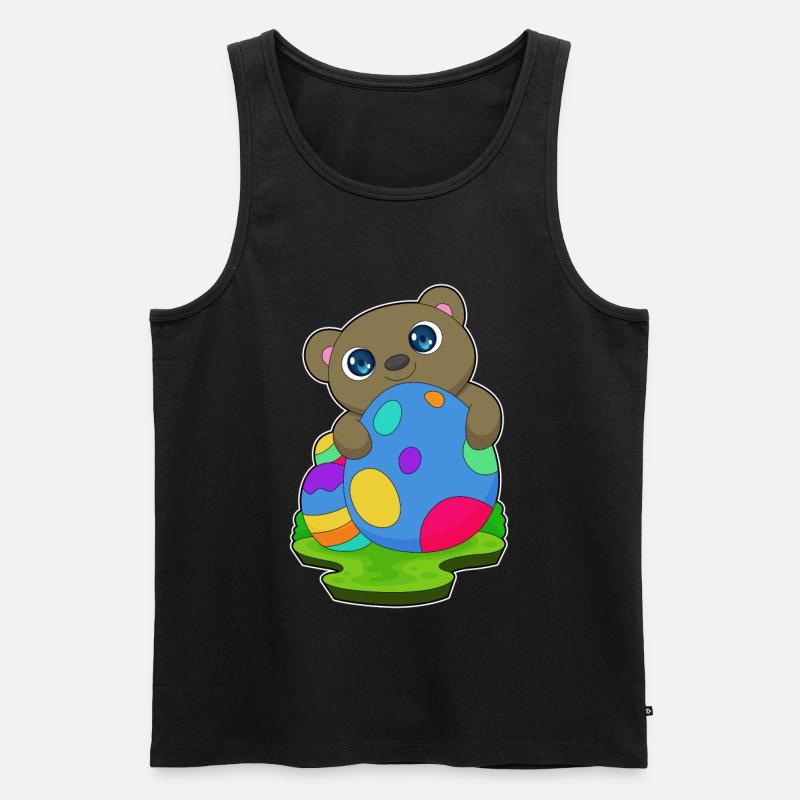 Bär Ostern Ostereier - Männer Premium Bio Tank Top - Schwarz