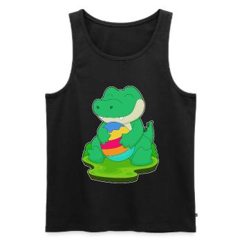 Krokodil Ostern Osterei - Männer Premium Bio Tank Top - Schwarz - Vorne - Michal (187cm)