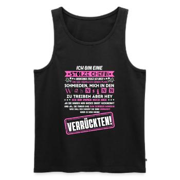 a proud of a troop of crazy - Men's Premium Organic Tank Top - black - Front - AI Model Male 178 light (178cm)
