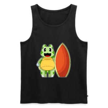 Turtle Surfing Surfboard Summer - Men's Premium Organic Tank Top - black - Front - Michal (187cm)